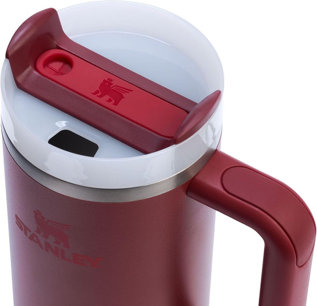 STANLEY Quencher H2.0 Tumbler - 30 oz Insulated Stainless Steel Cup with Handle & Straw | Cranberry Color