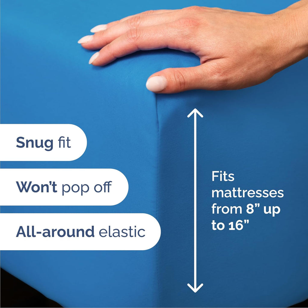 Queen Size Sheet Set by Hotel Luxury | 4-Piece Comfy, Breathable & Cooling Bedding - Deep Pockets, Soft & Wrinkle-Free - Oeko-Tex Certified, Royal Blue