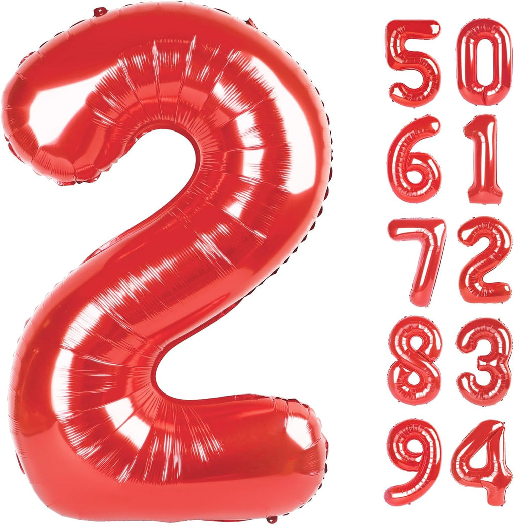 Red 40-Inch Number 2 Balloon | Perfect Birthday Party Decoration for Second Celebrations