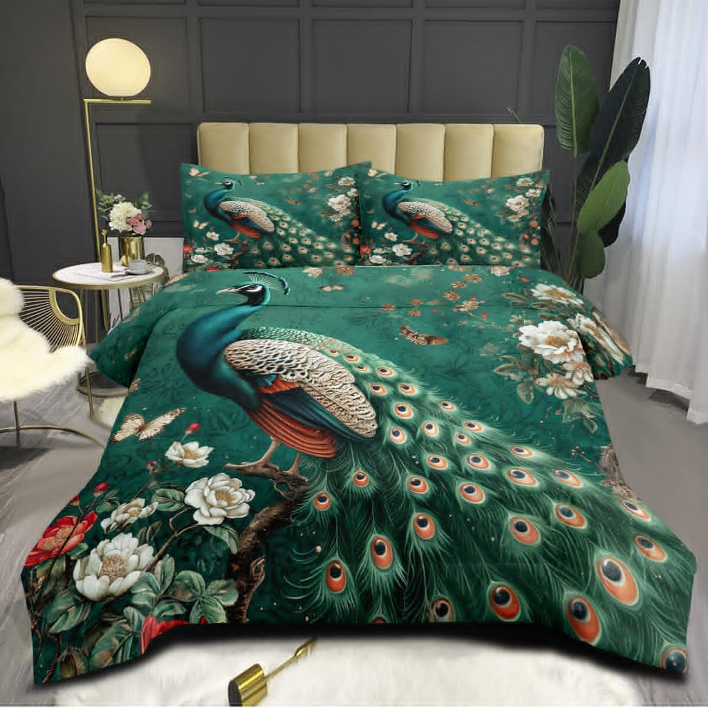 CCoutueChen Hummingbird Comforter Set King Size Floral Bird Bedding Sets Tropical Animal Bed Set Botanical Flower Plant Comforter 3Pcs Soft Microfiber Comforter for All Season（Adult Girls Women）
