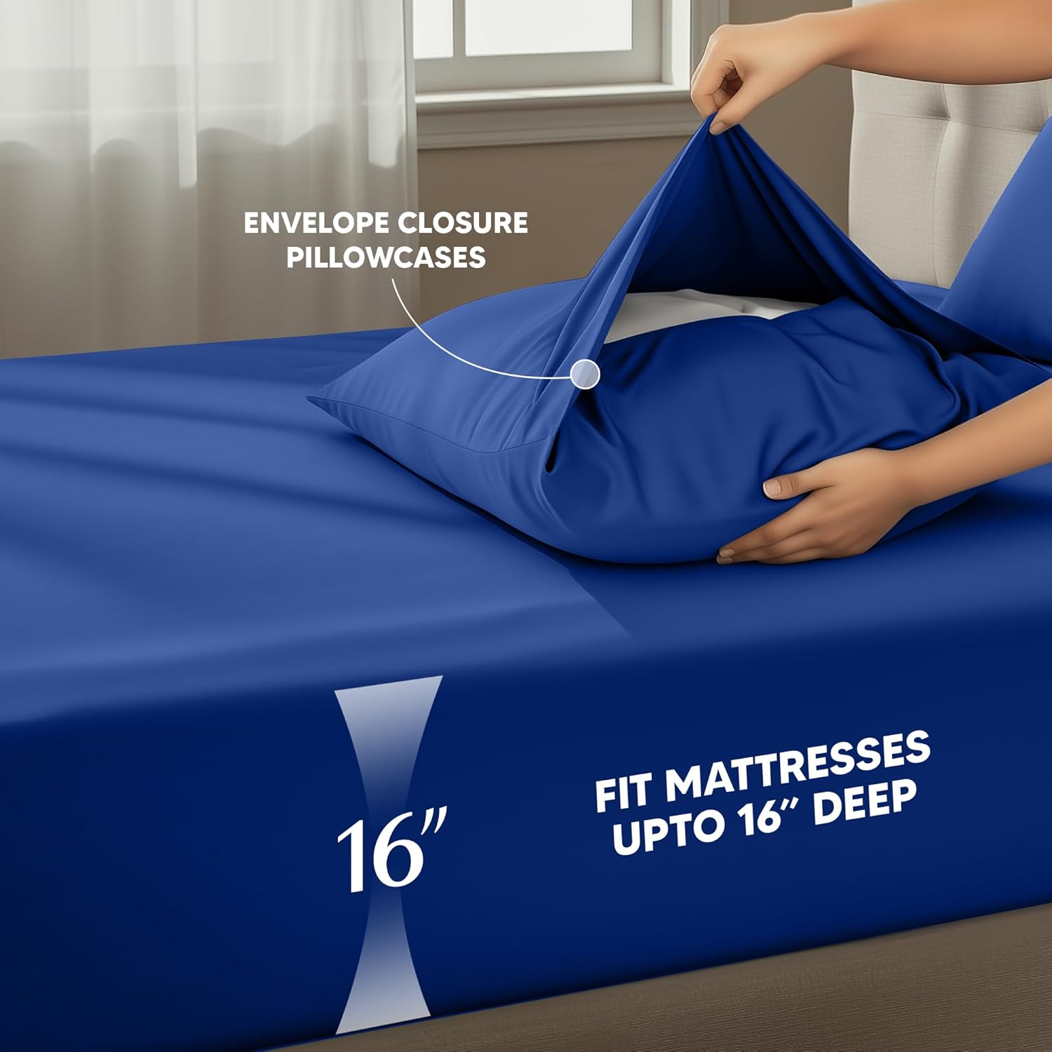 Utopia Bedding Twin Sheet Set - Soft & Breathable Microfiber | 3-Piece Royal Blue Bed Sheets
