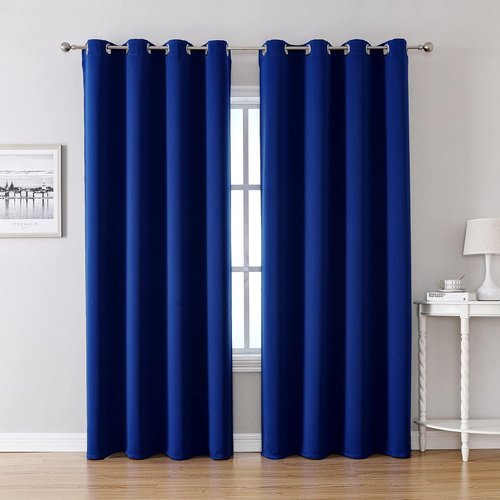 ChrisDowa Blackout Curtains - Thermal Insulated Room Darkening Panels | 108 Inches Long, Royal Blue, 2-Panel Set
