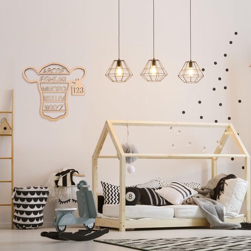 Western Nursery Wall Decor Neutral Cow Alphabet Wall Art,3D Cut ABC Letters Signs,Boho Wall Decor for Nursery, Bedroom, Playroom,and Kids Room