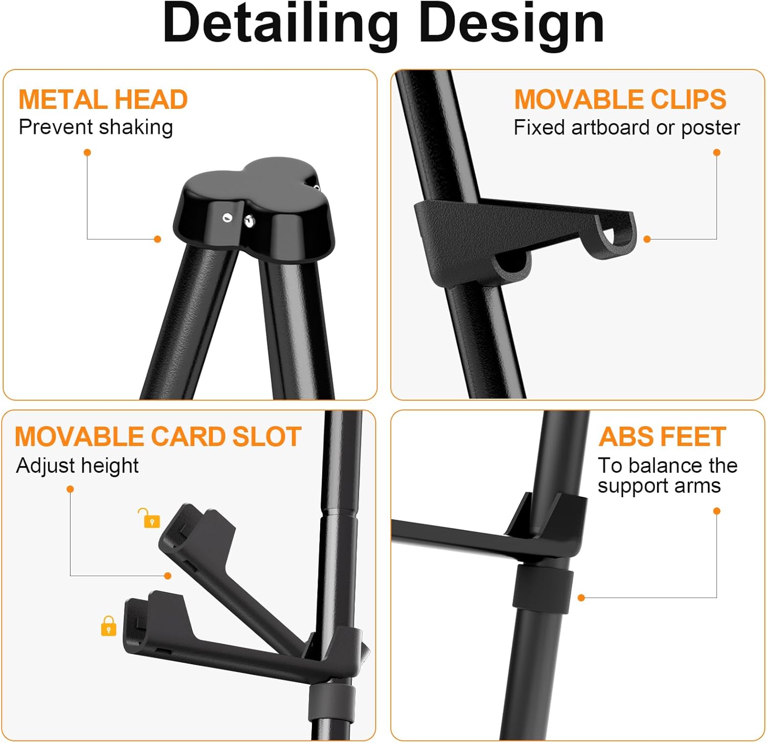 Nicpro Folding Easels - 63 Inch Metal Tripod Stand for Artists & Weddings | 3 Pack with Carry Bag