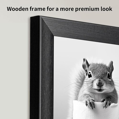 Funny Bathroom Art - Aesthetic Black and White Framed Wall Decor for Stylish Spaces