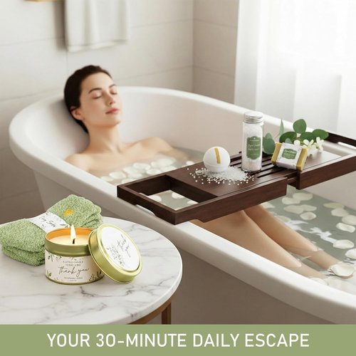 CARAKNOTS Thank You Gift Basket - Sage Green Spa Set with 12oz Mug & Joy Jar for Women, Teachers & Coworkers