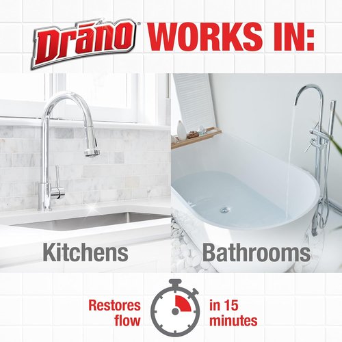 Drano Max Gel Drain Clog Remover - Fast-Acting Cleaner for Hair, Grease & Food Blockages | 80 Oz