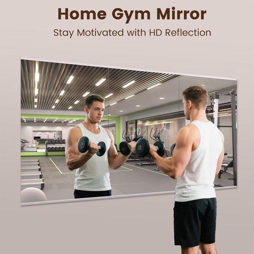 LOAAO Gym Mirror - 3-Piece Tempered Glass Set | Flexible 47.24"x29.53" Design for Home Gym & Dance Studio