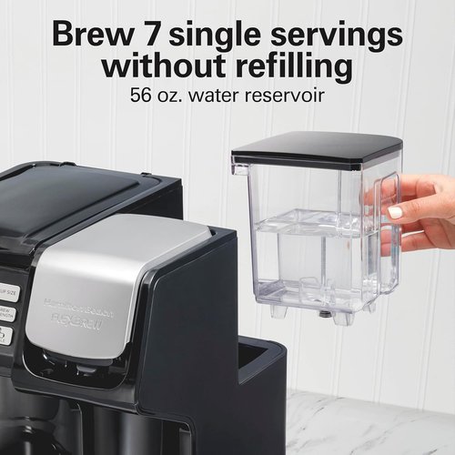Hamilton Beach FlexBrew Coffee Maker - 2-Way Brewing with K-Cup Pods & Grounds, Black | Single Serve & 12-Cup Pot