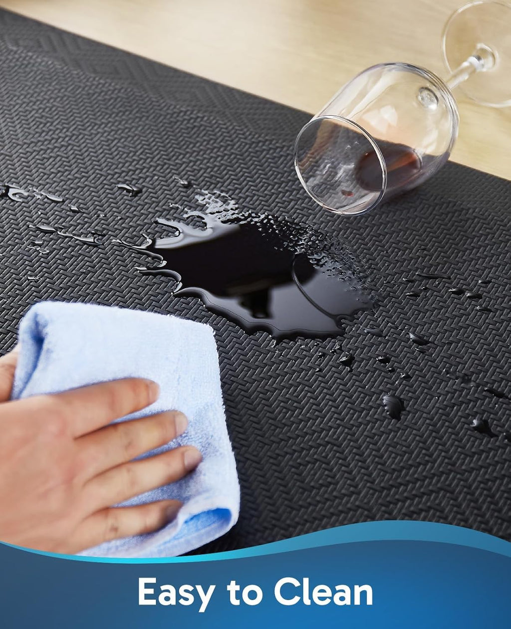 Ophanie Anti-Fatigue Kitchen Mats - 3/4 Inch Thick, Waterproof Comfort Mat | 20x32 Black Non-Slip Design