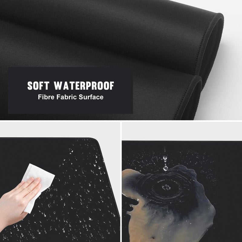 Waterproof Coffee Mat for Ninja ES601 ES701 Breville, 23.6 x 15.7 Inch Espresso Machine Bar Accessories, Hide Stain Rubber Backed, Dish Drying Mat with Easy Clean Surface for Kitchen Counters, Black