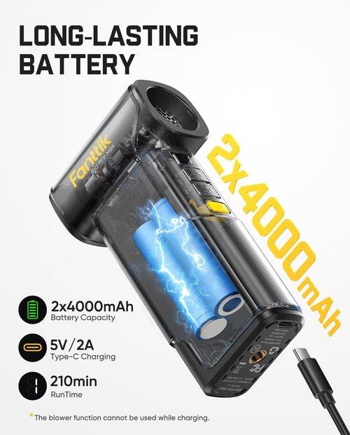 Fanttik B10 Pro Max Electric Air Duster - 130,000 RPM Brushless Motor | Adjustable 6 Gears & Rechargeable Battery