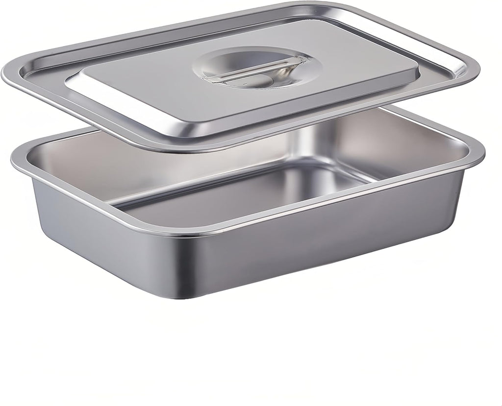 Skiennix 4 Inch Extra Deep Lasagna Baking Pan - 11x14 Inch Nonstick Stainless Steel with Lid | 7.4QT Capacity