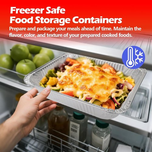 Heavy Duty 9x13 Aluminum Foil Pans by [Brand Name] - 10 Pack Disposable Deep Trays for Cooking & Baking