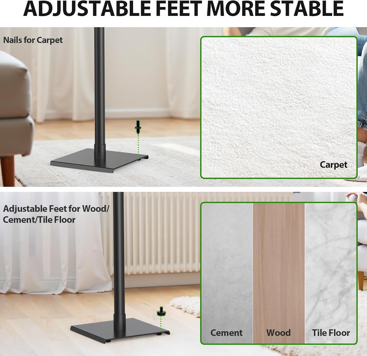 USX MOUNT Universal Speaker Stands - Height Adjustable 30" to 39" for Satellite & Bookshelf Speakers | Supports Up to 11 lbs (Pair)