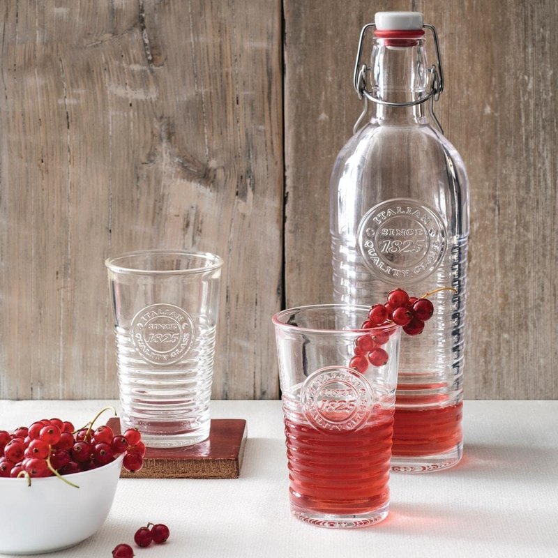 Bormioli Rocco Officina 1825 16 oz. Cooler Drinking Glasses, and Cocktails, Set of 4, Clear