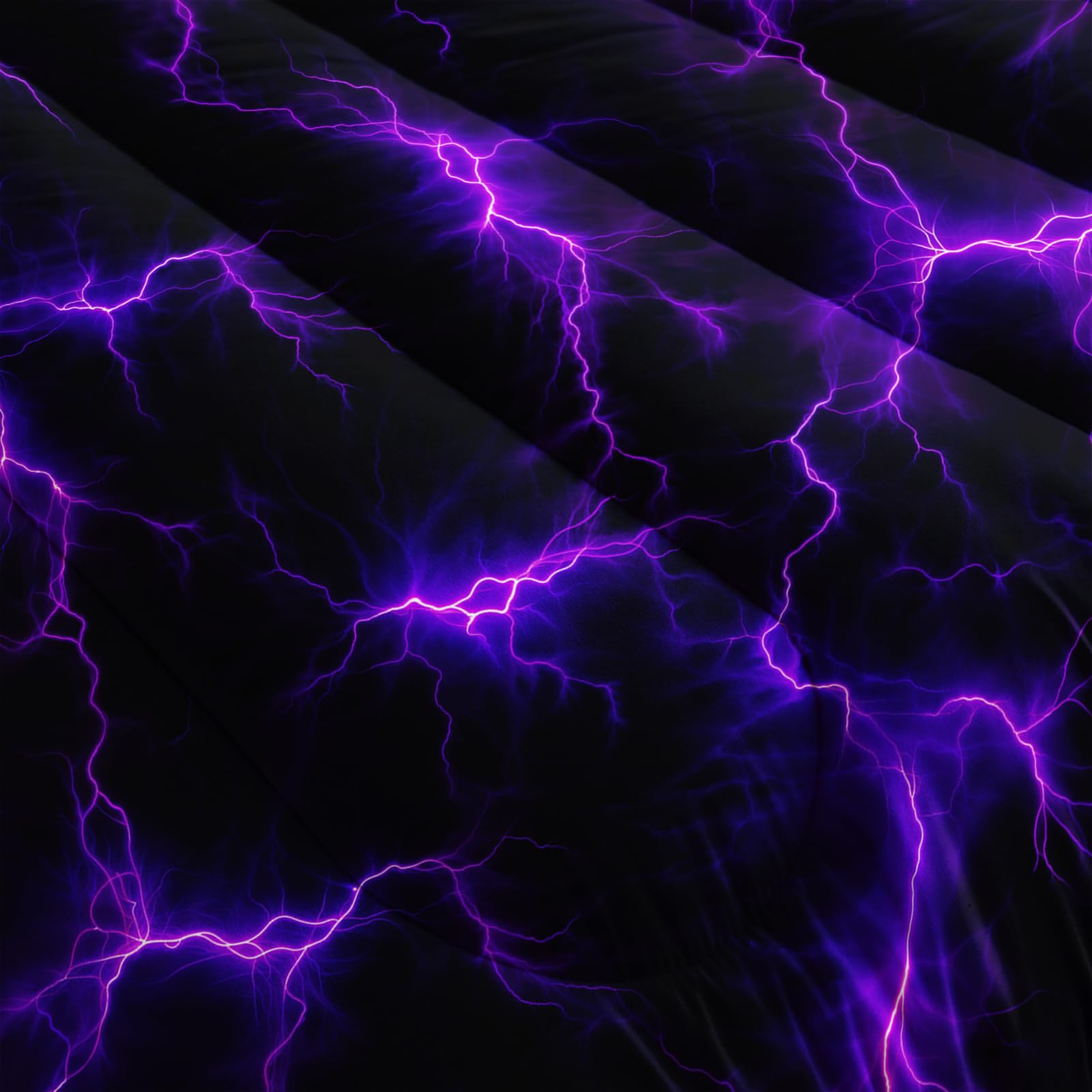 Nttopship Violet Lightning Comforter Set Twin Thunder Bedding Sets 3PCS for Kids Teen Adult Violet Room Decor Ultra-Soft Lightweight Microfiber 1 Comforter with 2 Pillowcases