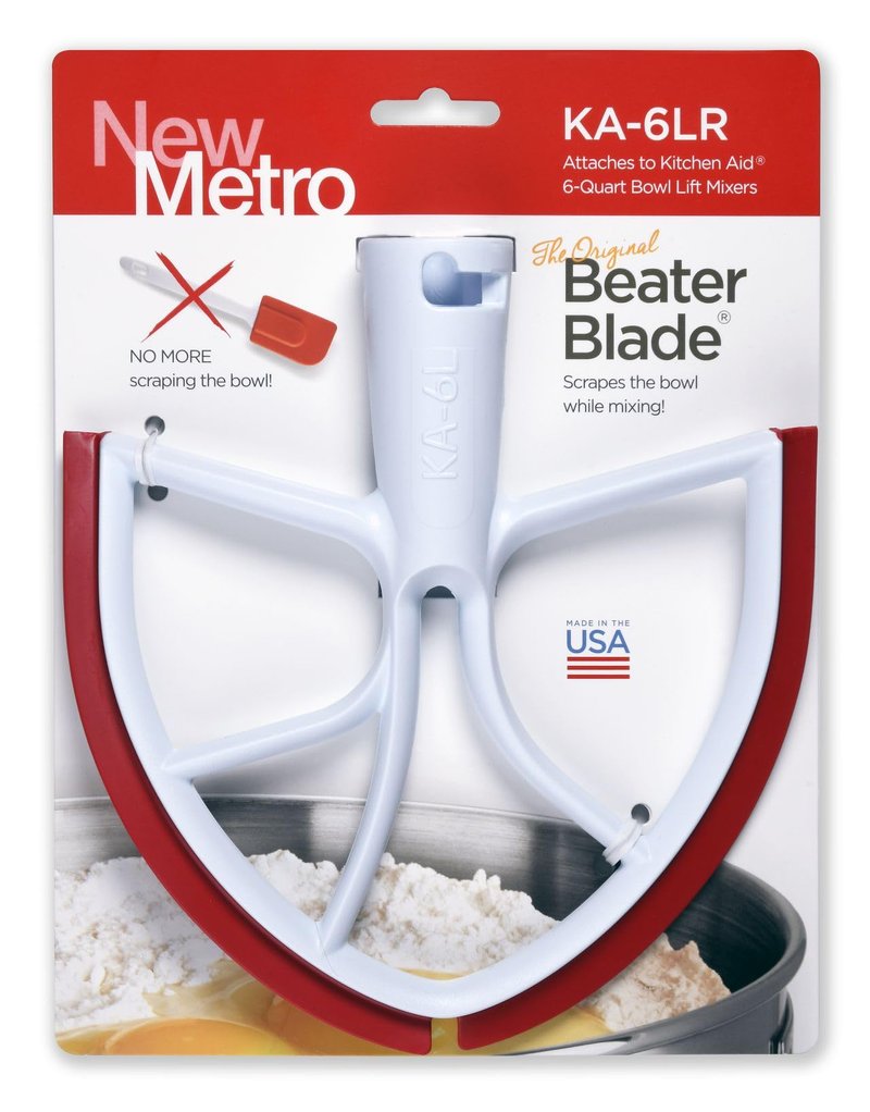 New Metro KA-6LR Original Beater Blade Works w/ Most KitchenAid 6 or 7 Qt Bowl-Lift Stand Mixers, Red