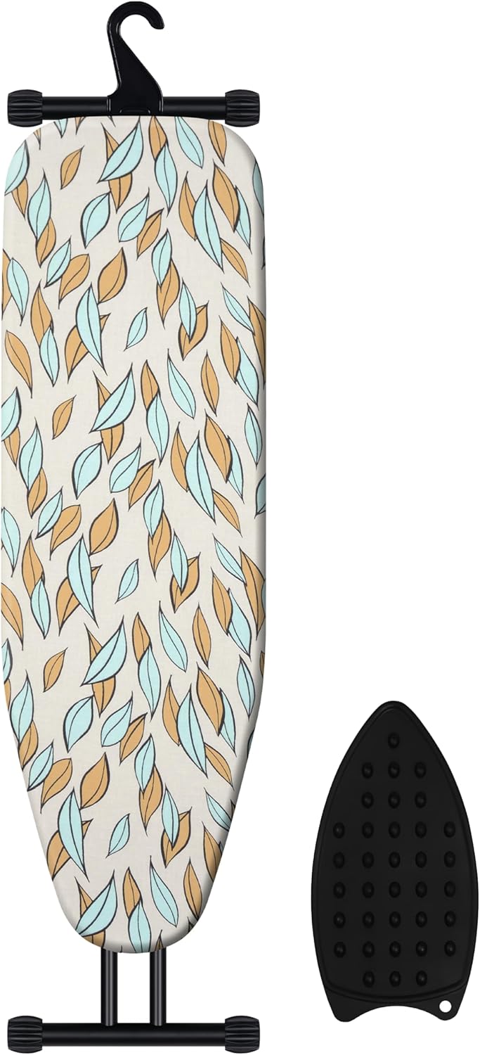 Veiox Ironing Board - Foldable Full Size With Heat Resistant Cover | Adjustable Height & Sturdy Legs (13x43)