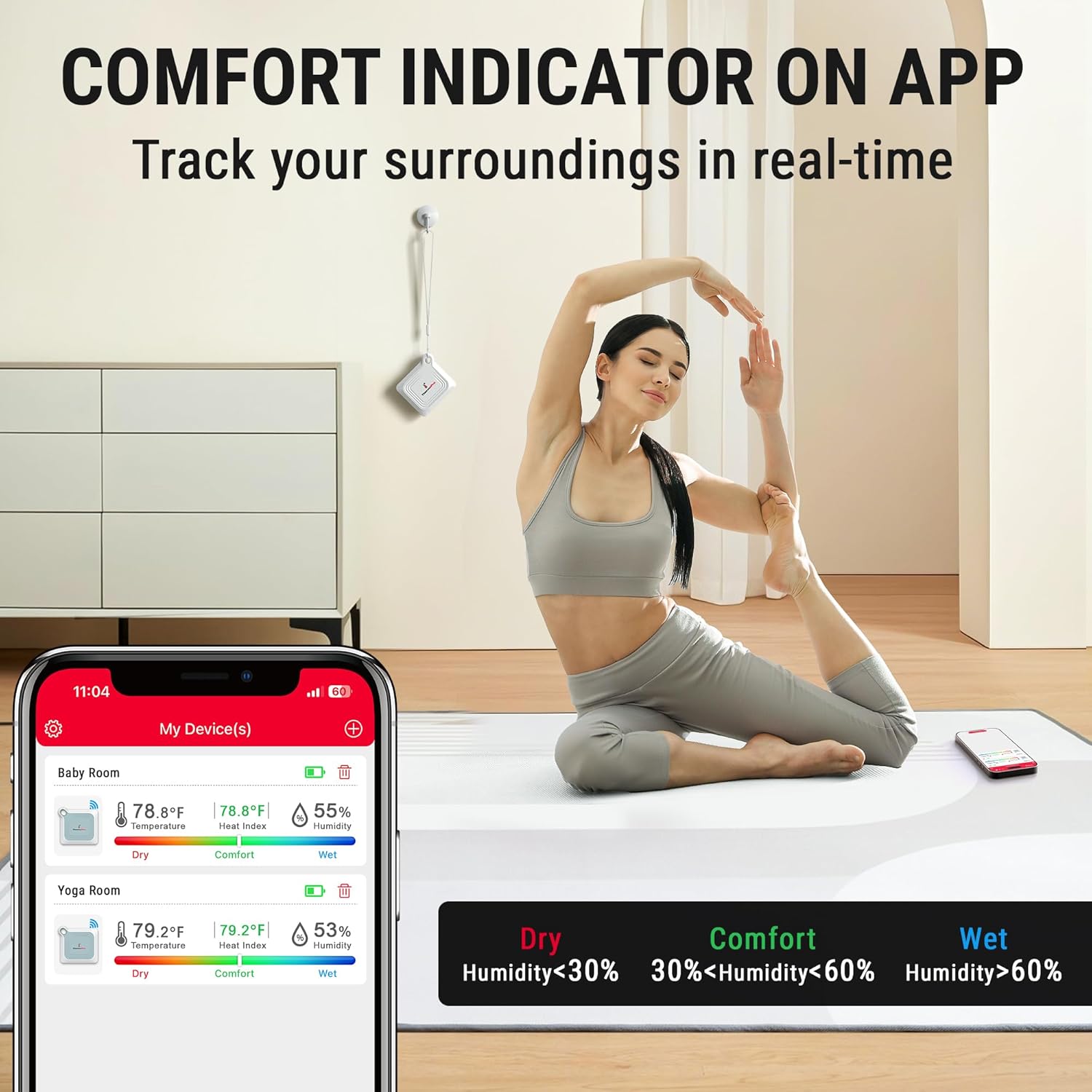 ThermoPro Bluetooth Thermometer | 260FT Range Temperature & Humidity Monitor with App Control & Data Logging (TP351)