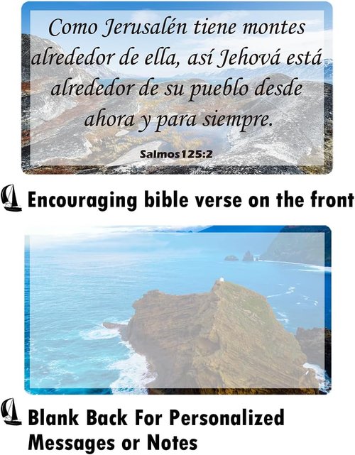 1Step2Dream Spanish Prayer Cards - 100 Unique Bible Verses | Inspirational Christian Gifts