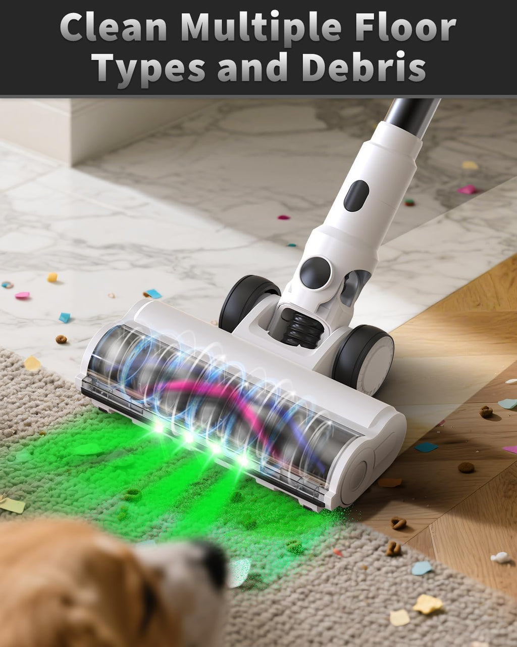 Skiennix Cordless Vacuum Cleaner - 15-in-1 Powerful Stick with LED Display & 110 Min Runtime | Lightweight for Hard Floors & Carpets