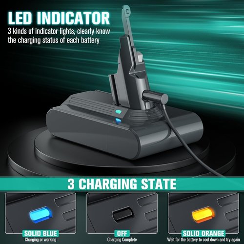 EGR Advanced 9000mAh V7 Battery Replacement - Compatible with Dyson SV11 V7 Models | Handheld Vacuum Power