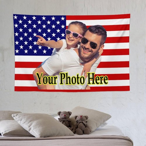 KAMXPOE Custom Wall Tapestry - Personalized Photo Blanket for Dorm Room | 60x40 Inch Design