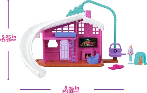 Barbie Mini Dreamhouse Doll House Set - Includes 1.5-Inch Doll, Furniture, Elevator & Pool