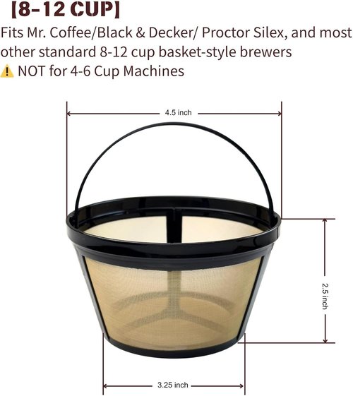 Mr. Coffee Reusable Coffee Filter - Eco-Friendly, BPA-Free, Fits 8-12 Cup Drip Makers | 1-Pack