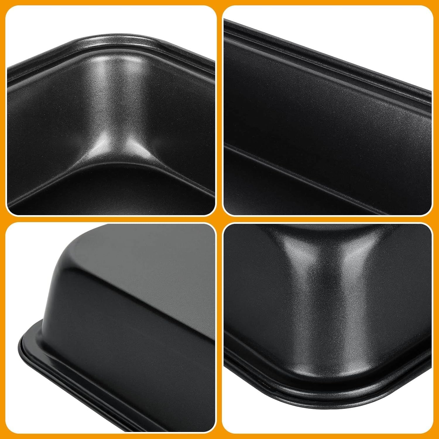 Skiennix Non-Stick Baking Sheets Set of 4 - Durable Carbon Steel Cookie Trays | Dishwasher Safe, Black