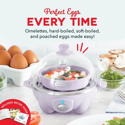 Dash Rapid Egg Cooker - Versatile Boiler, Poacher & Steamer - Holds 7 Eggs, Lavender - BPA Free & Dishwasher Safe