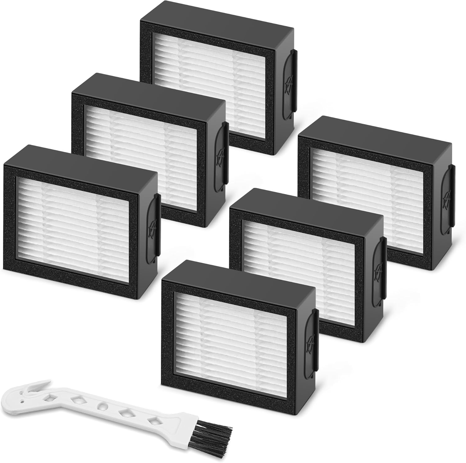 Roomba | High-Efficiency Filter Replacement for E, I, & J Series | 6-Pack + Cleaning Brush