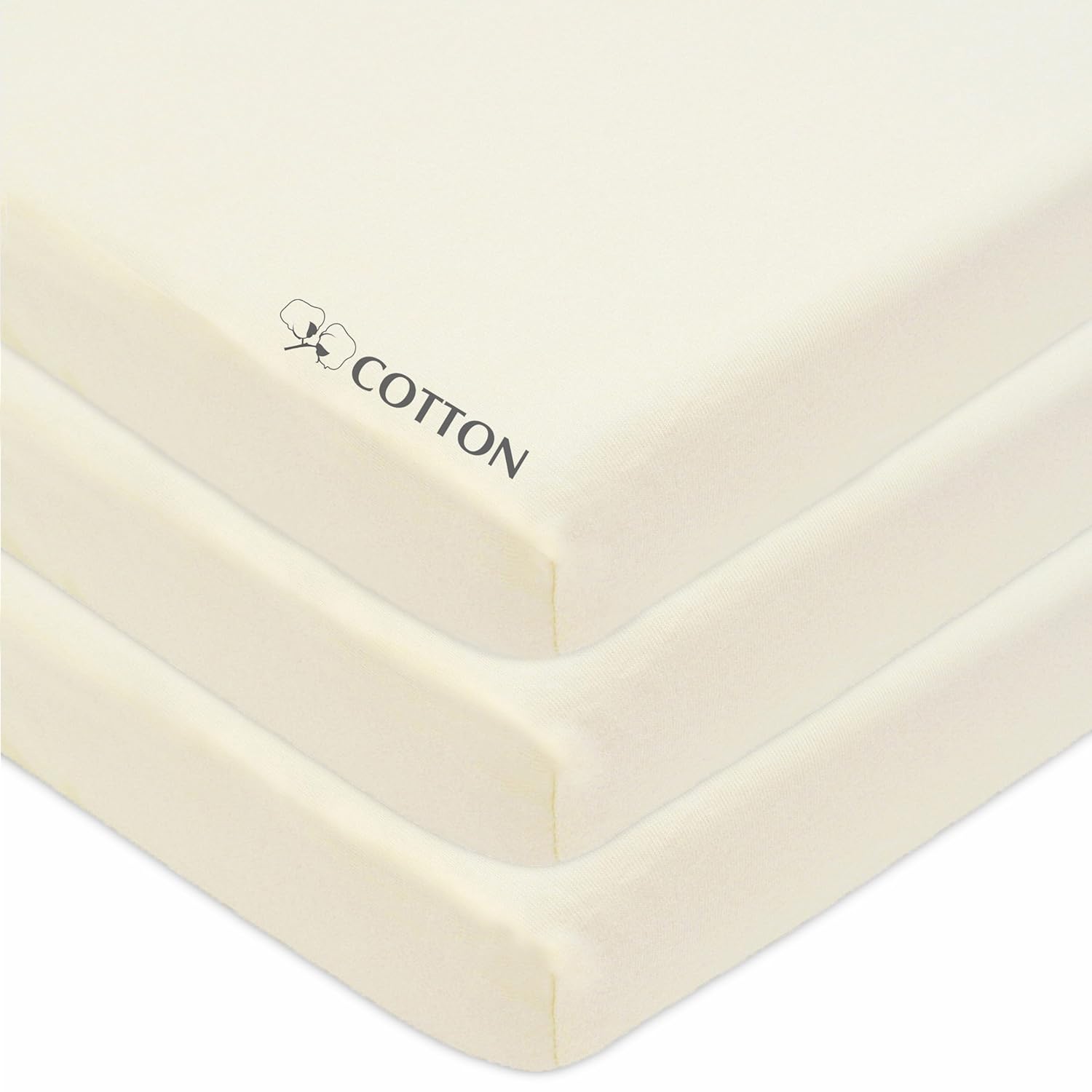 American Baby Company 3 Pack Mini Crib Sheets - 100% Natural Cotton, Soft & Breathable, 38" x 24", Beige
