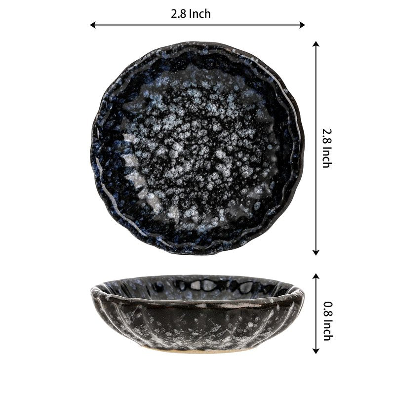 Nicunom 12 Pack Soy Sauce Dishes, Ceramic Dipping Bowls Set, 2.8 Inch Side Dishes Japanese Style Pinch Bowls Seasoning Dish for Ketchup, BBQ, Sushi, Soy