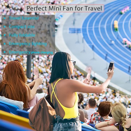 Digibond Portable Handheld Fan - 3000mAh USB Rechargeable, Lightweight & Foldable Travel Essential | Pink