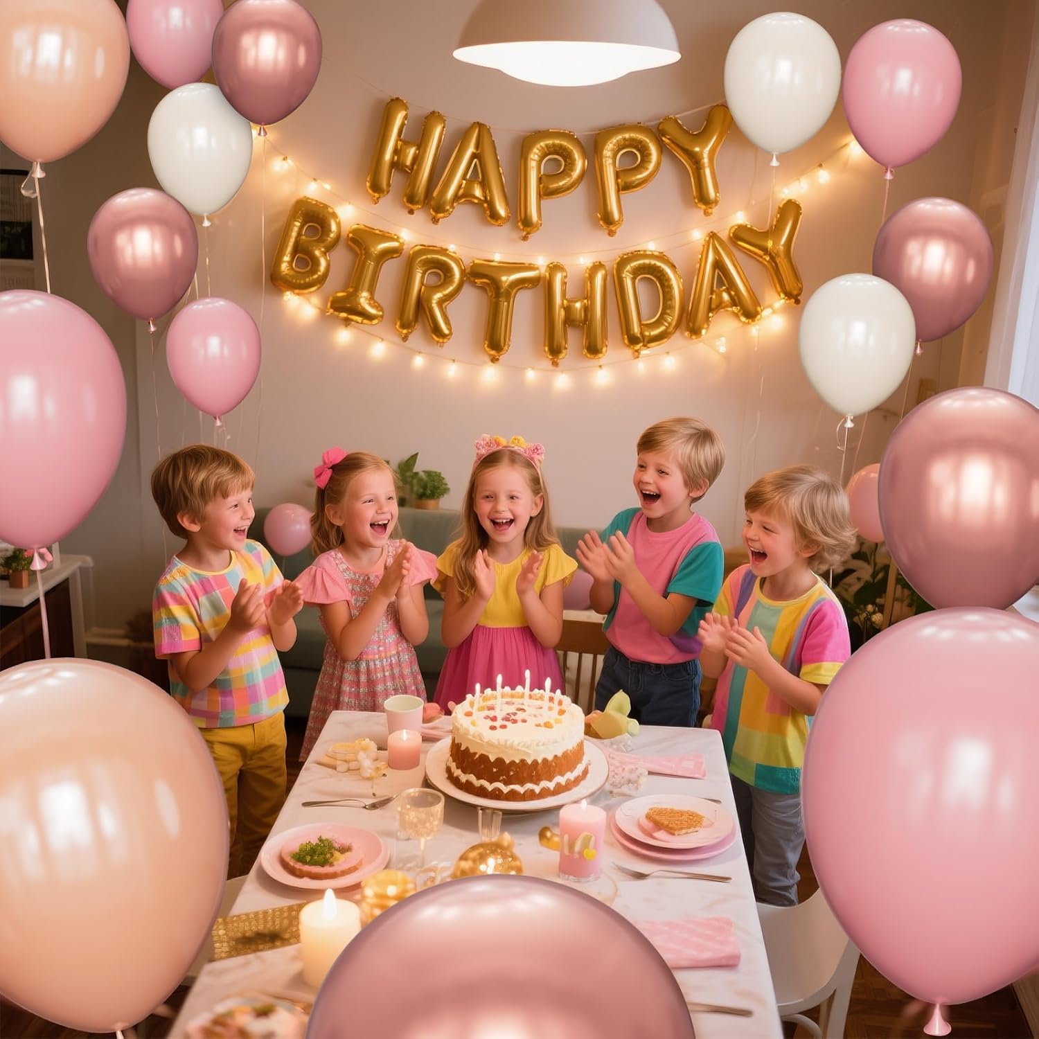 Regine Switzerland 68 Pcs Retro Pink Party Balloons - 12 Inch Dusty Pink & Metallic Rose Gold Decor for Girls' Birthday & Baby Showers