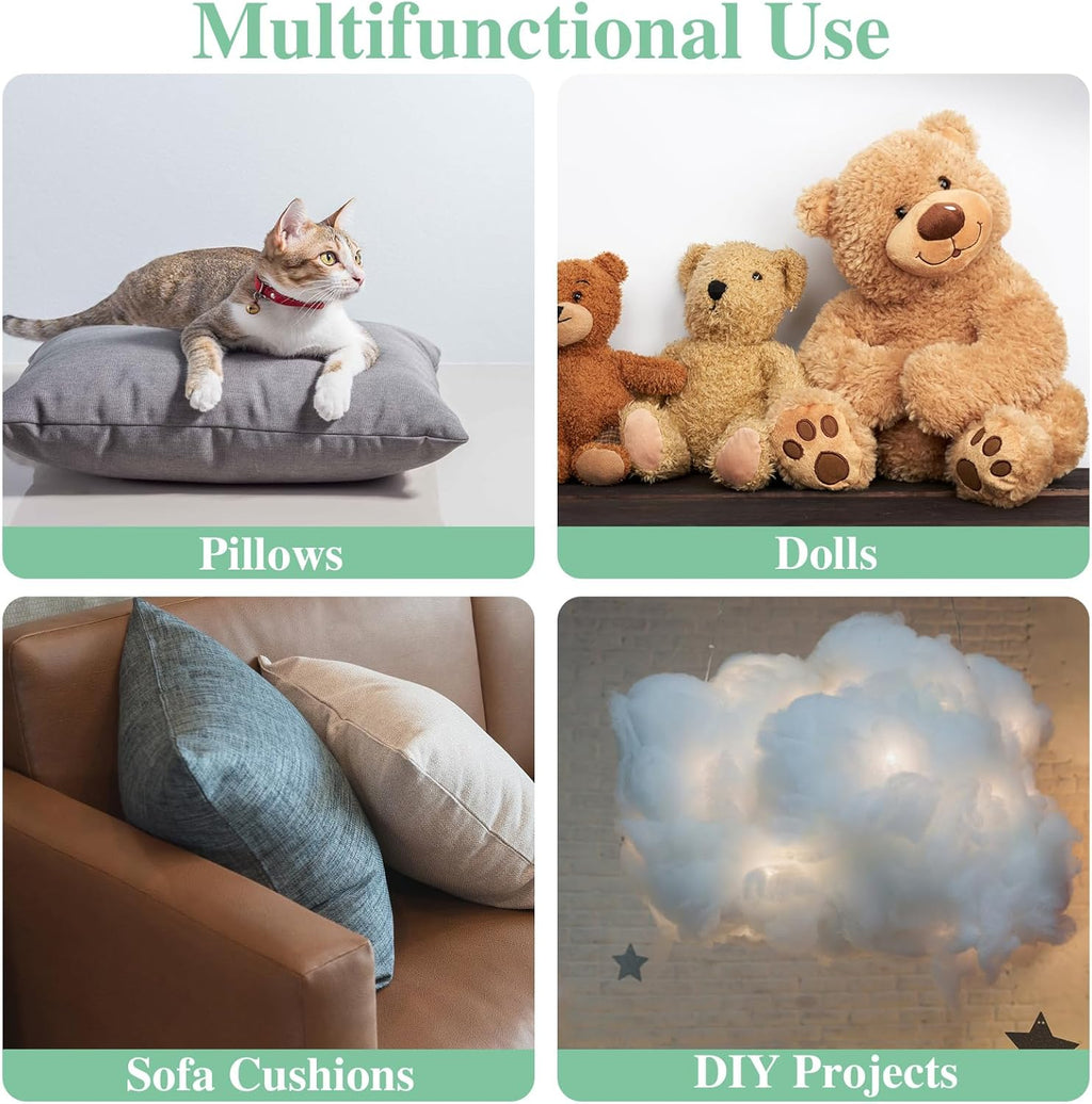 Premium Polyester Fiber Stuffing - 2.2 LB | Ideal for Stuffed Animals, Pillows, Quilts & More