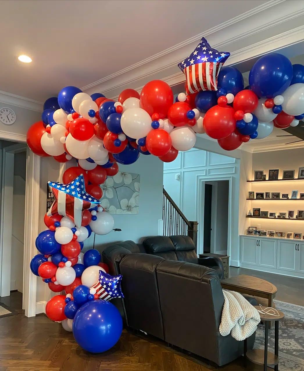 Voircoloria 12-Inch Red, White & Blue Latex Balloons - 105pcs for 4th of July Celebrations