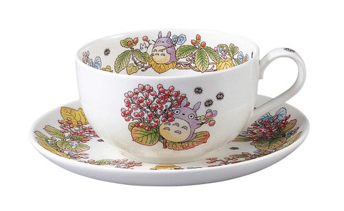 Noritake T97285A/4660-5 Milk Tea Cup & Saucer, 11.8 fl oz (325 cc), My Neighbor Totoro Gajimi Edition, Microwave Safe, 1 Guest, Bone China