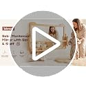 Montessori Baby Mirror with Adjustable Pull-Up Bar & Storage Shelf