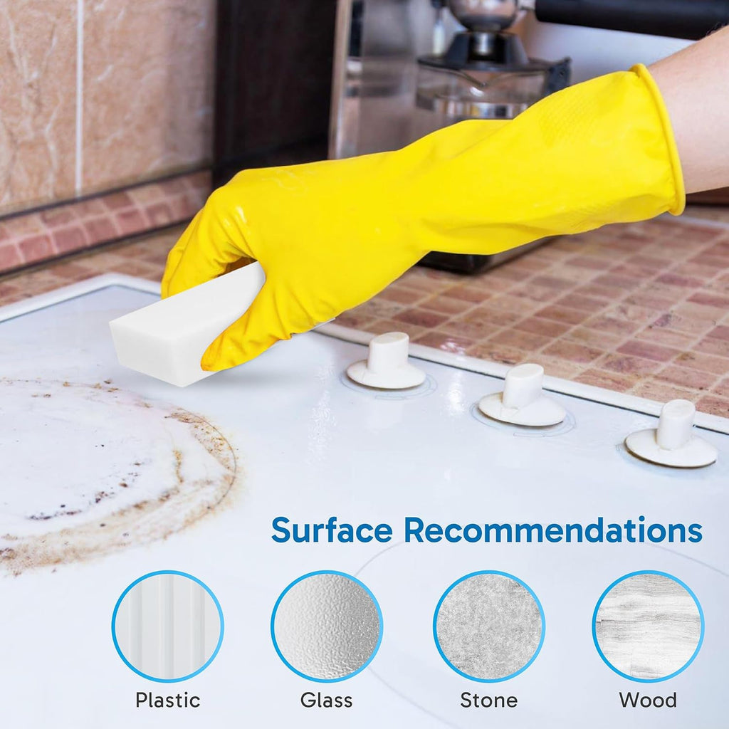 Skiennix Extra Large Eraser Sponge - Extra Thick, Long Lasting Melamine Cleaning Pads | 20 Pack, White Foam for Home & Office