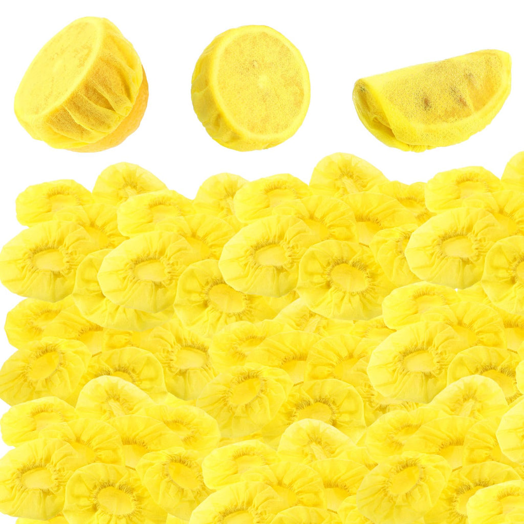 Gulfmew 200 Pack Lemon Covers Nets for Squeezing for Seed Free Squeezing of Lemon Halves or Wedges Bag Covers, Yellow