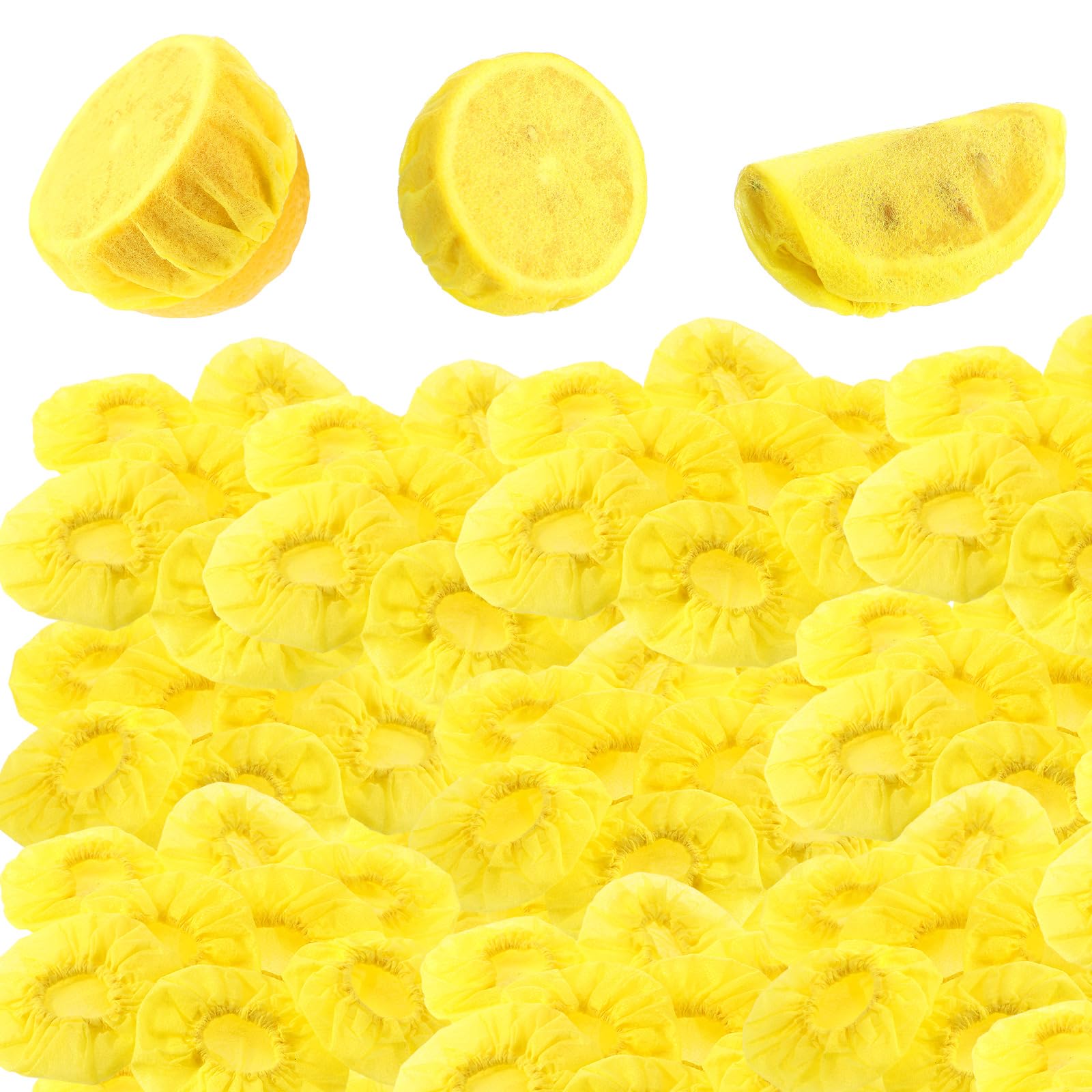Gulfmew 200 Pack Lemon Covers Nets for Squeezing for Seed Free Squeezing of Lemon Halves or Wedges Bag Covers, Yellow