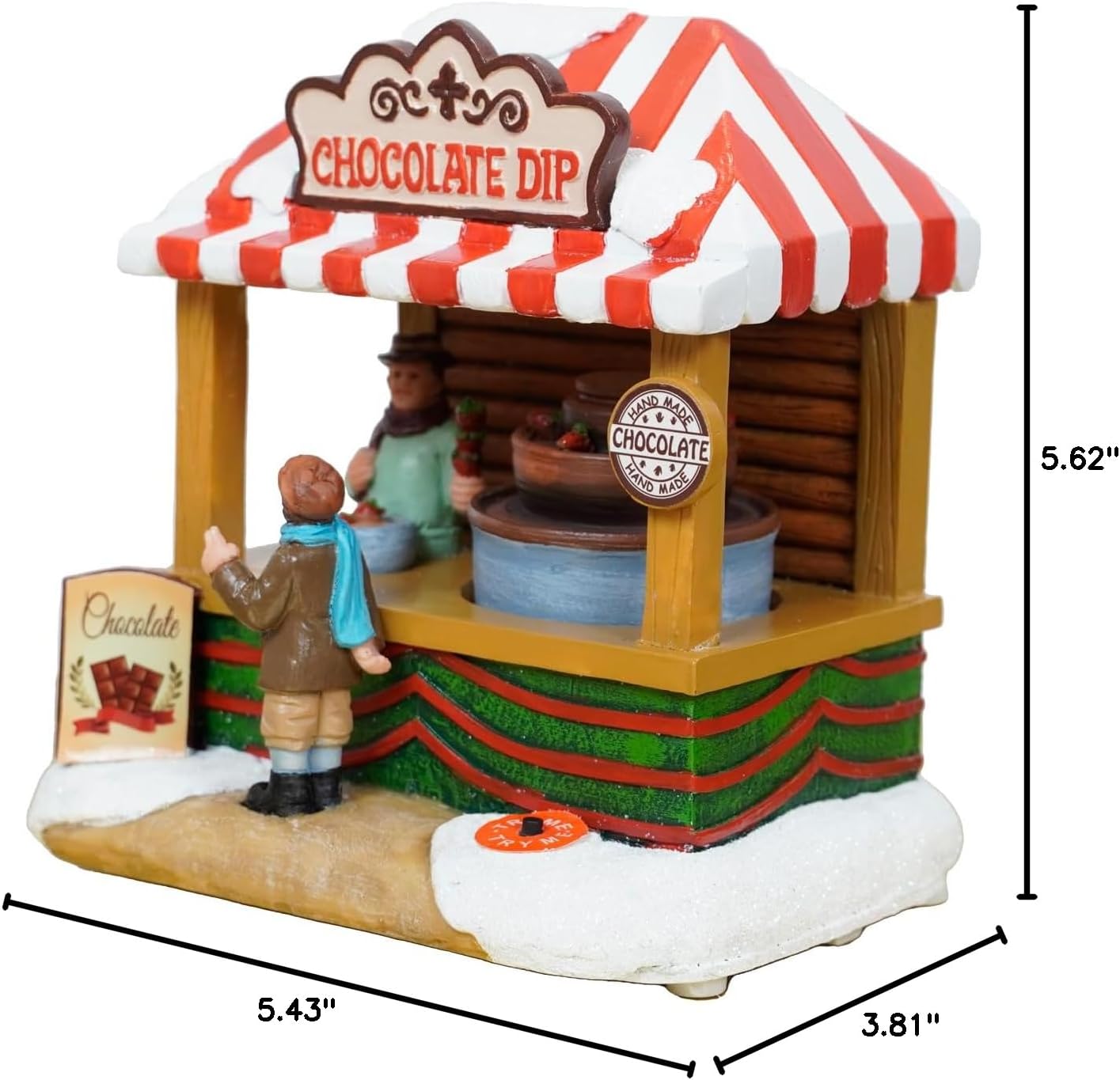 Regine Switzerland Christmas Village House - Chocolate Shop with LED Lights & Moving Table