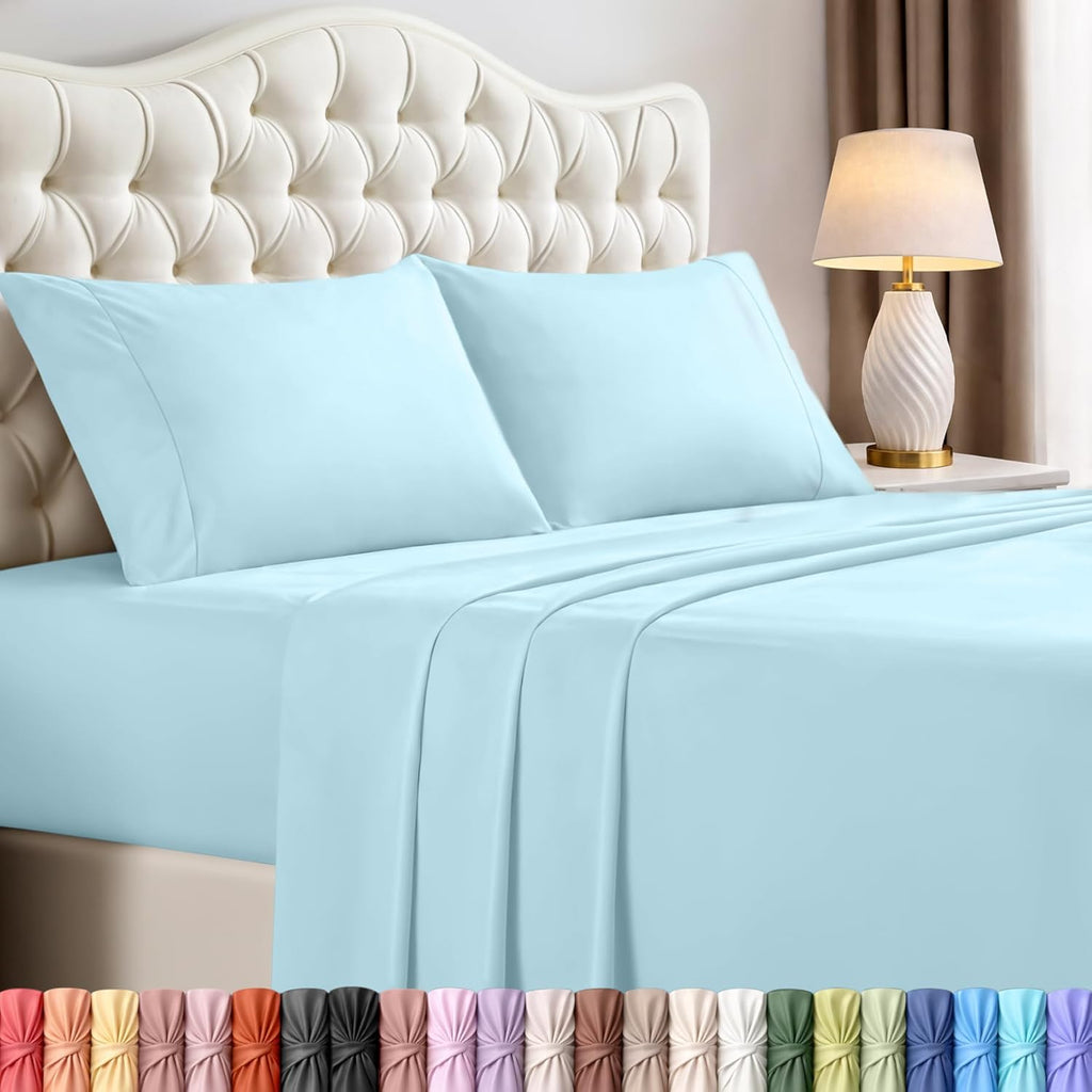 Utopia Bedding Queen Size Sheet Set - Soft, Breathable Microfiber | 4-Piece in Ice Blue