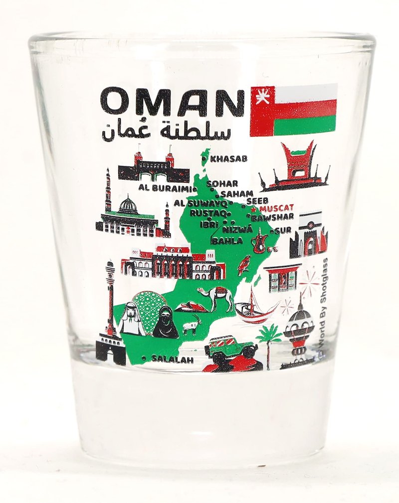 Oman Landmarks and Icons Collage Shot Glass
