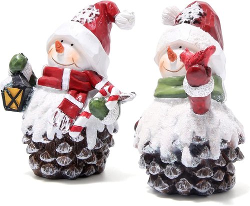Hodao Handmade Resin Christmas Snowman Decorations - Adorable Indoor Winter Decor | Perfect Holiday Gifts