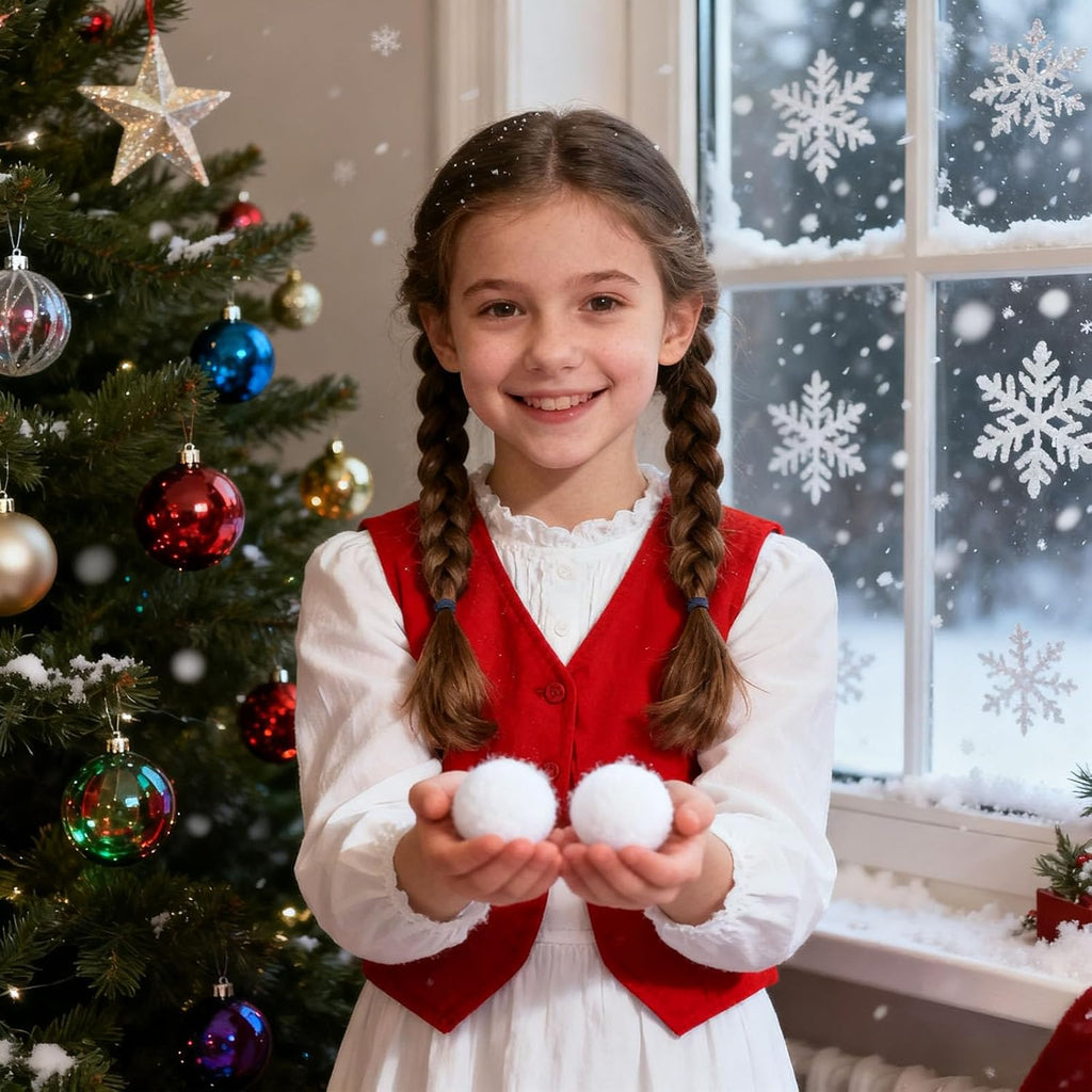 Skiennix Fake Snow Balls - 50 Pack Soft Snow Ball Fight Set for Indoor & Outdoor Winter Fun