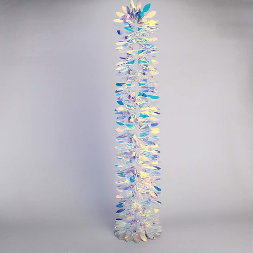 Iridescent Hanging Decorations - 6ft Shiny Foil Garland for Christmas, Weddings & Parties